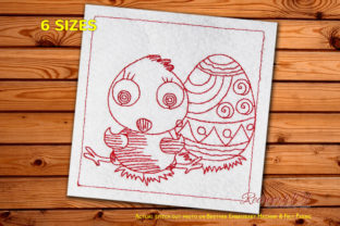 Cute Chick Easter Egg Redwork Review for Sellers