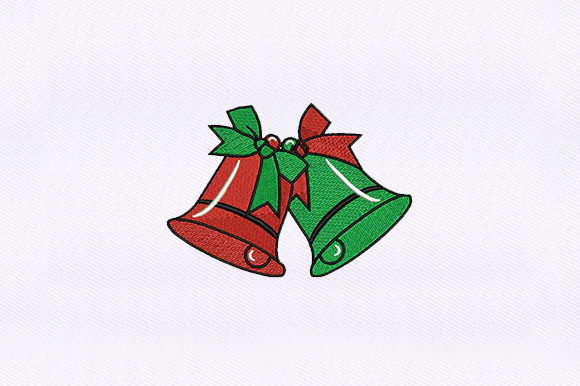 Red and Green Bells: A Festive Embroidery Design Review